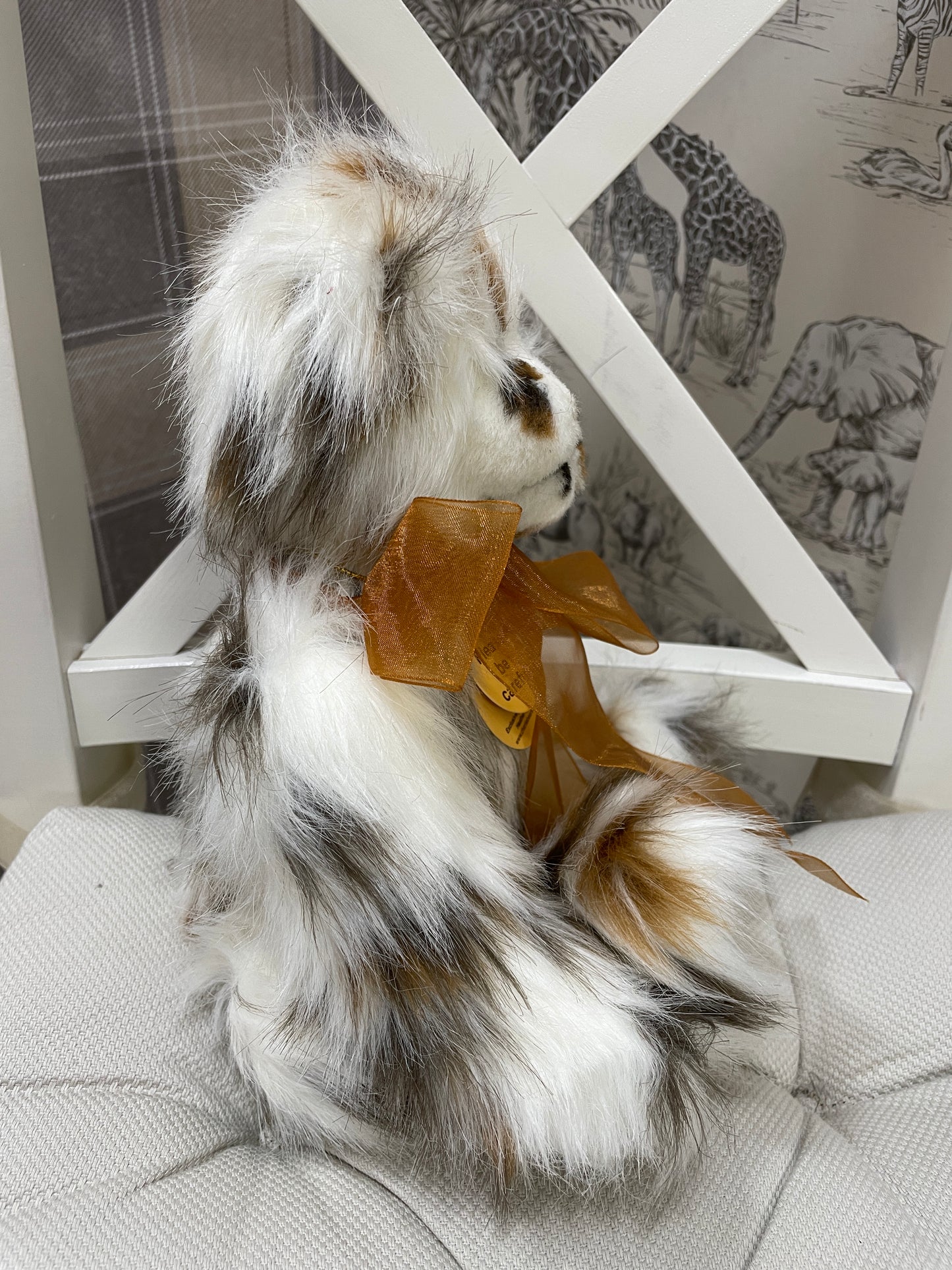 Charlie Bears Small Brown & White 'Fluff' Stuffed Bear