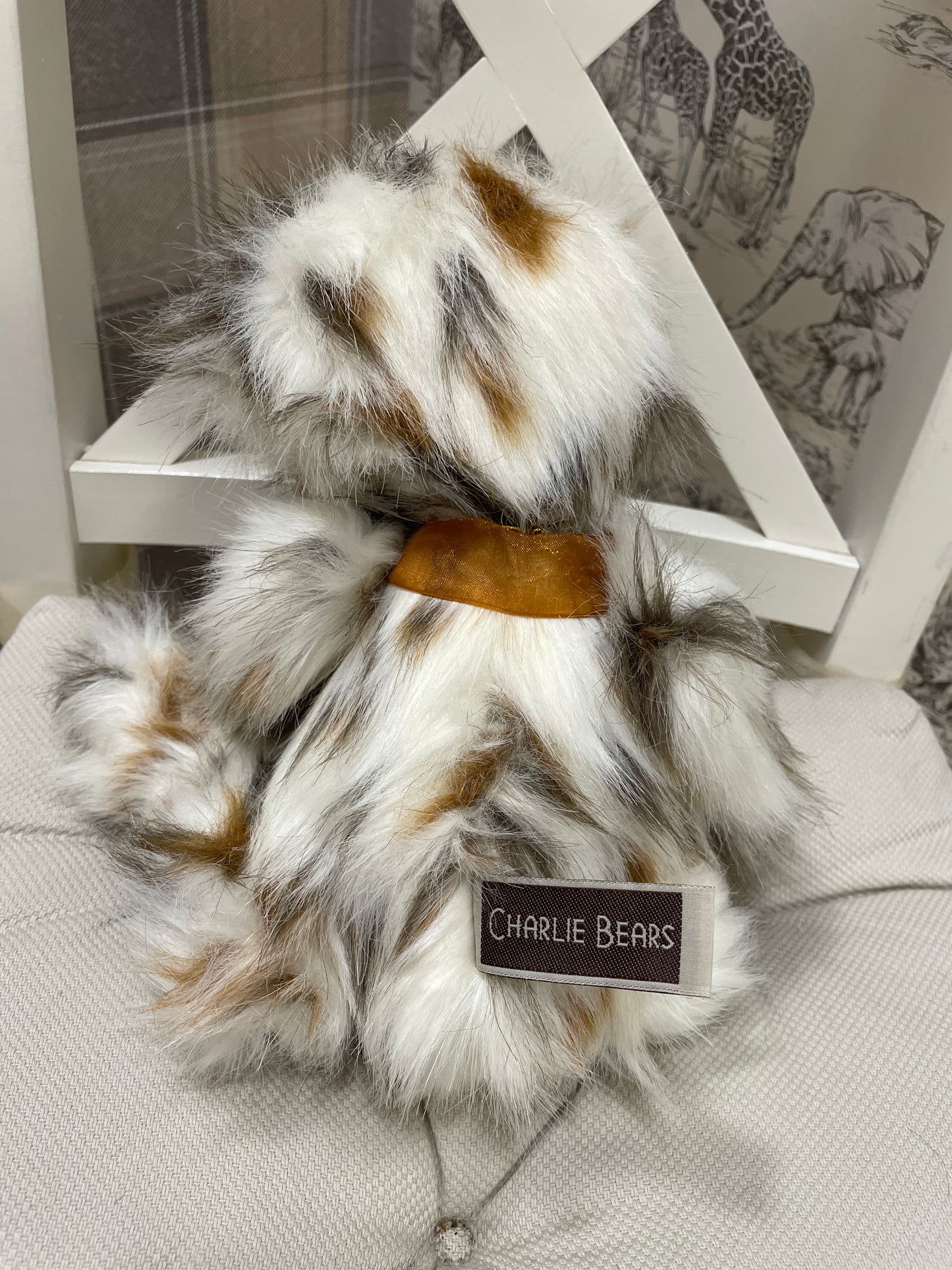 Charlie Bears Small Brown & White 'Fluff' Stuffed Bear