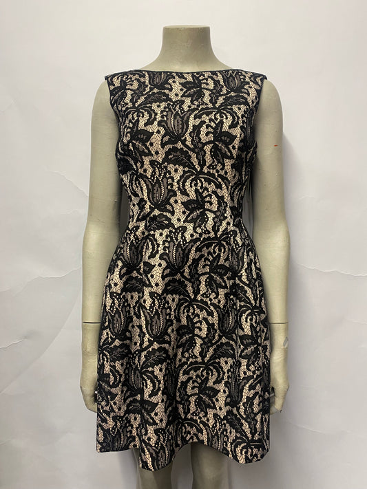 Zara Nude and Black Sleeveless A-line Mini Dress Small BNWT