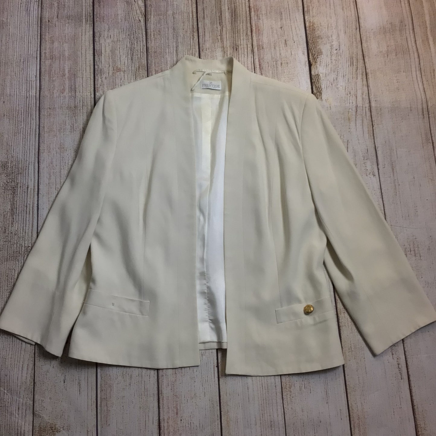 Elégance Paris Prestige Cream Blazer Jacket Size 12