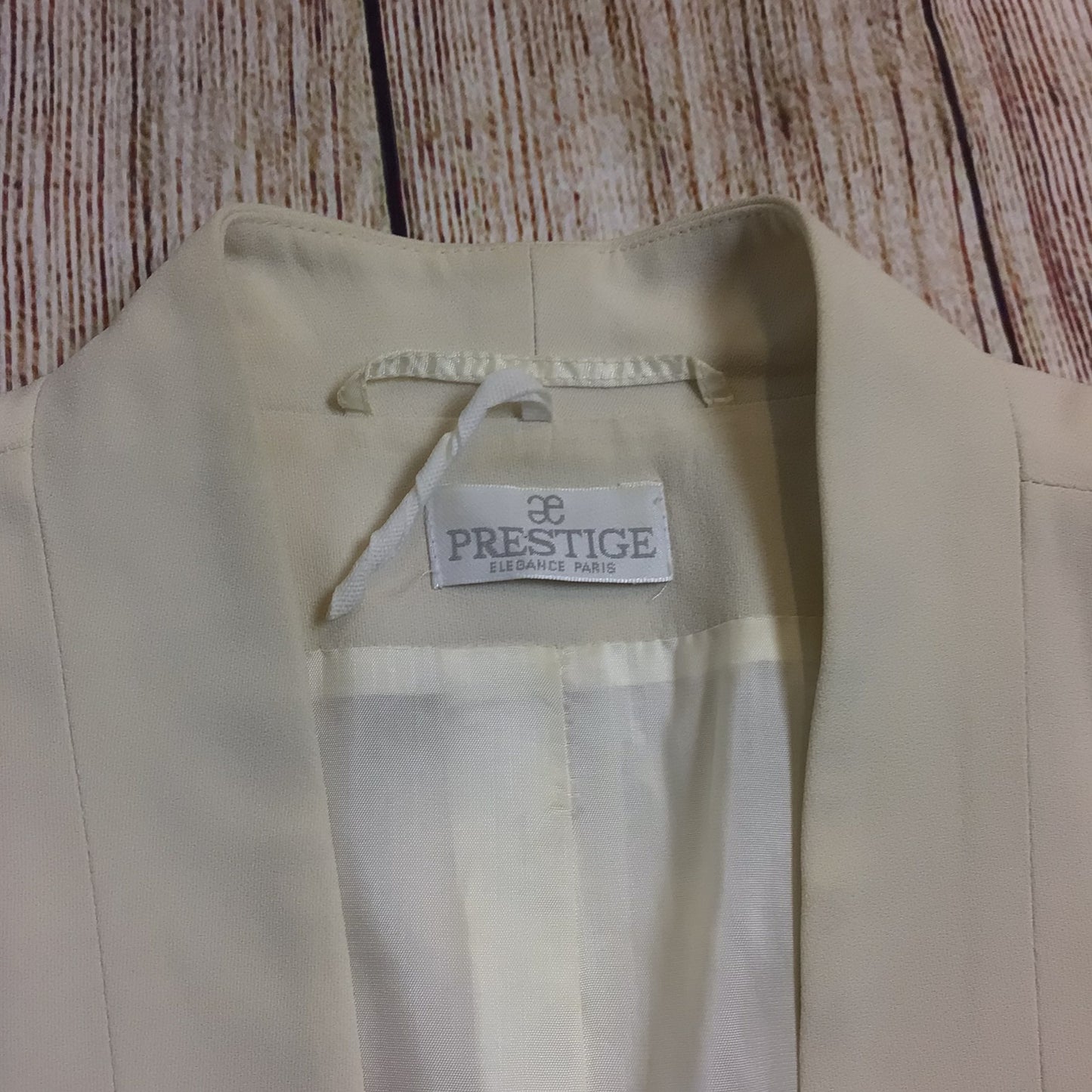 Elégance Paris Prestige Cream Blazer Jacket Size 12