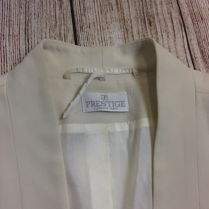 Elégance Paris Prestige Cream Blazer Jacket Size 12