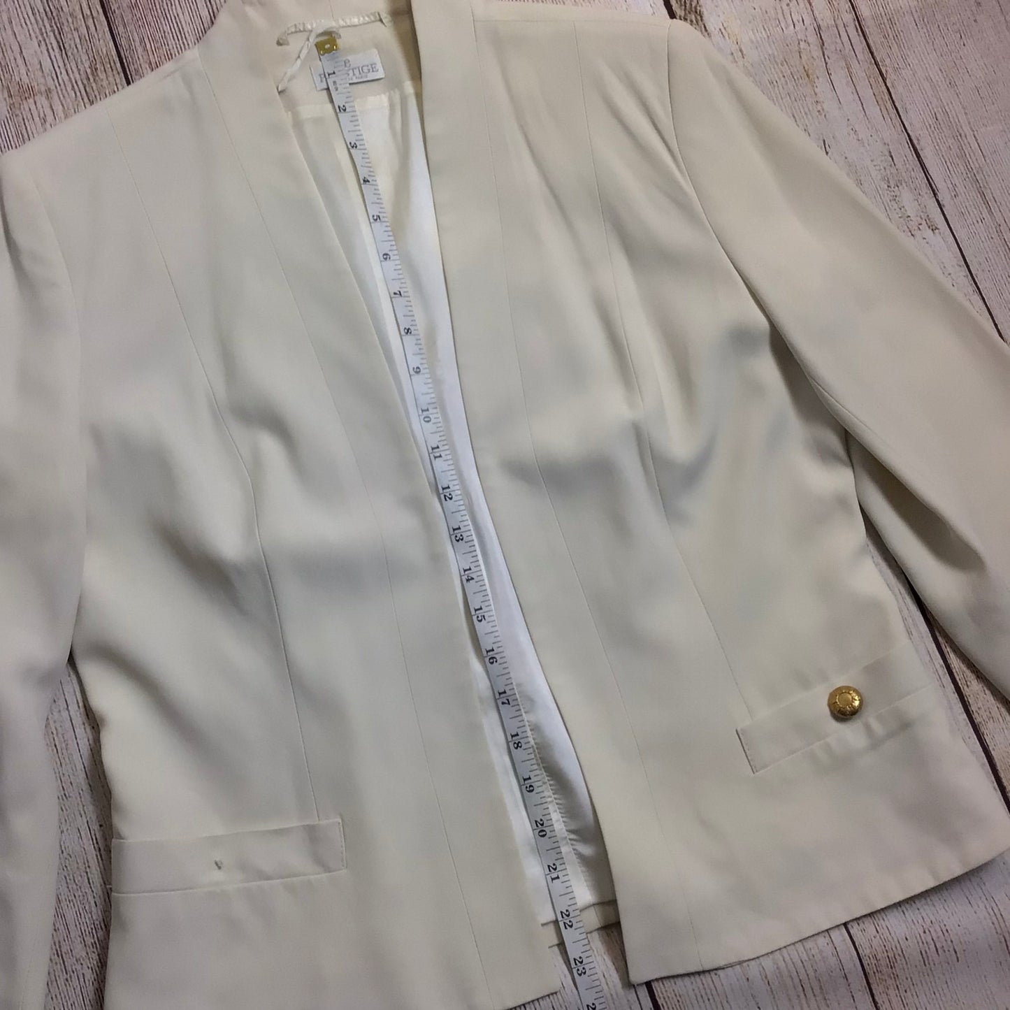 Elégance Paris Prestige Cream Blazer Jacket Size 12