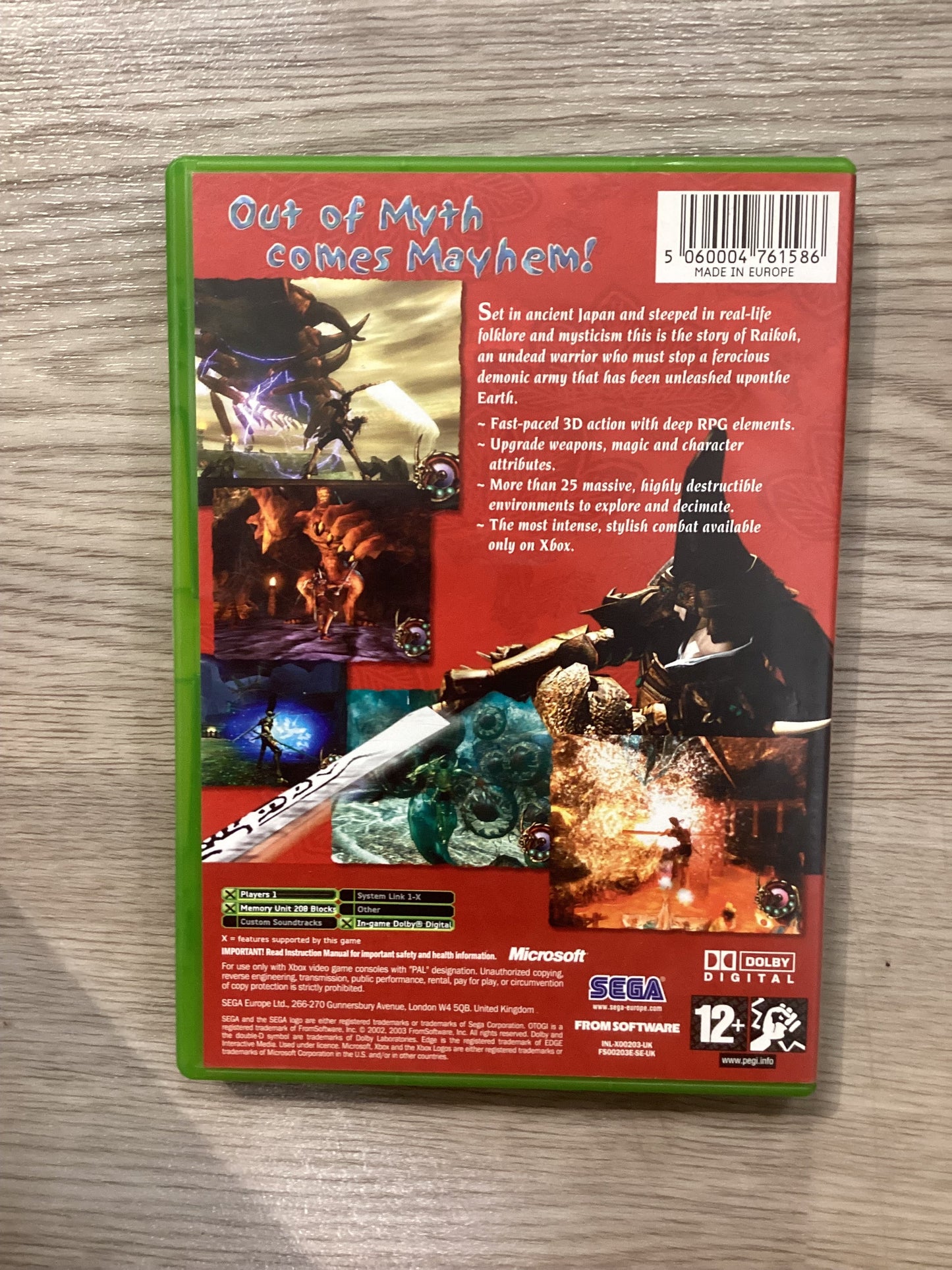 OTOGI Myth of Demons UK PAL XBOX Exclusive 2003 with Manual