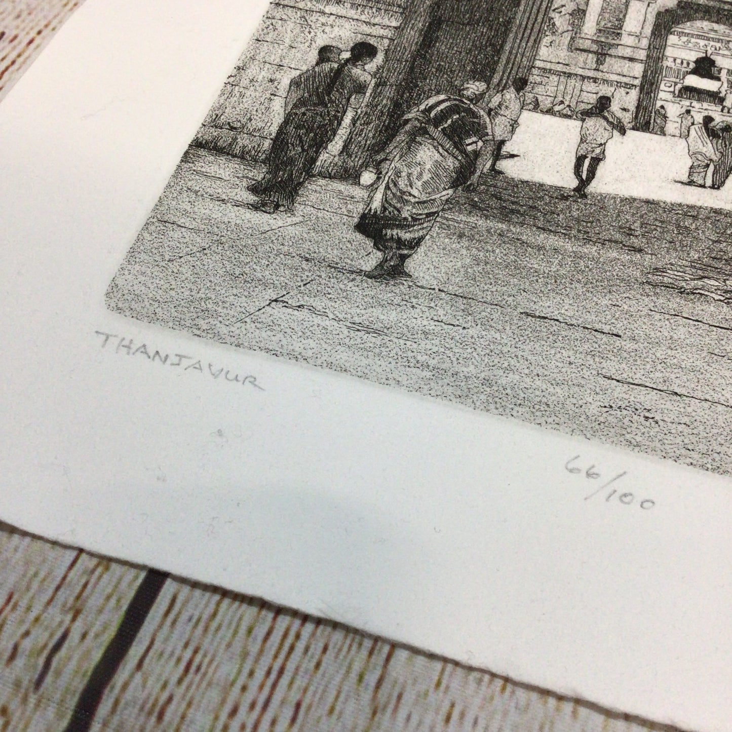Bruce Peck Etching ‘Thanjavur’ 12x8 Inches, Pencil, Ed 66/100, Signed, 1999