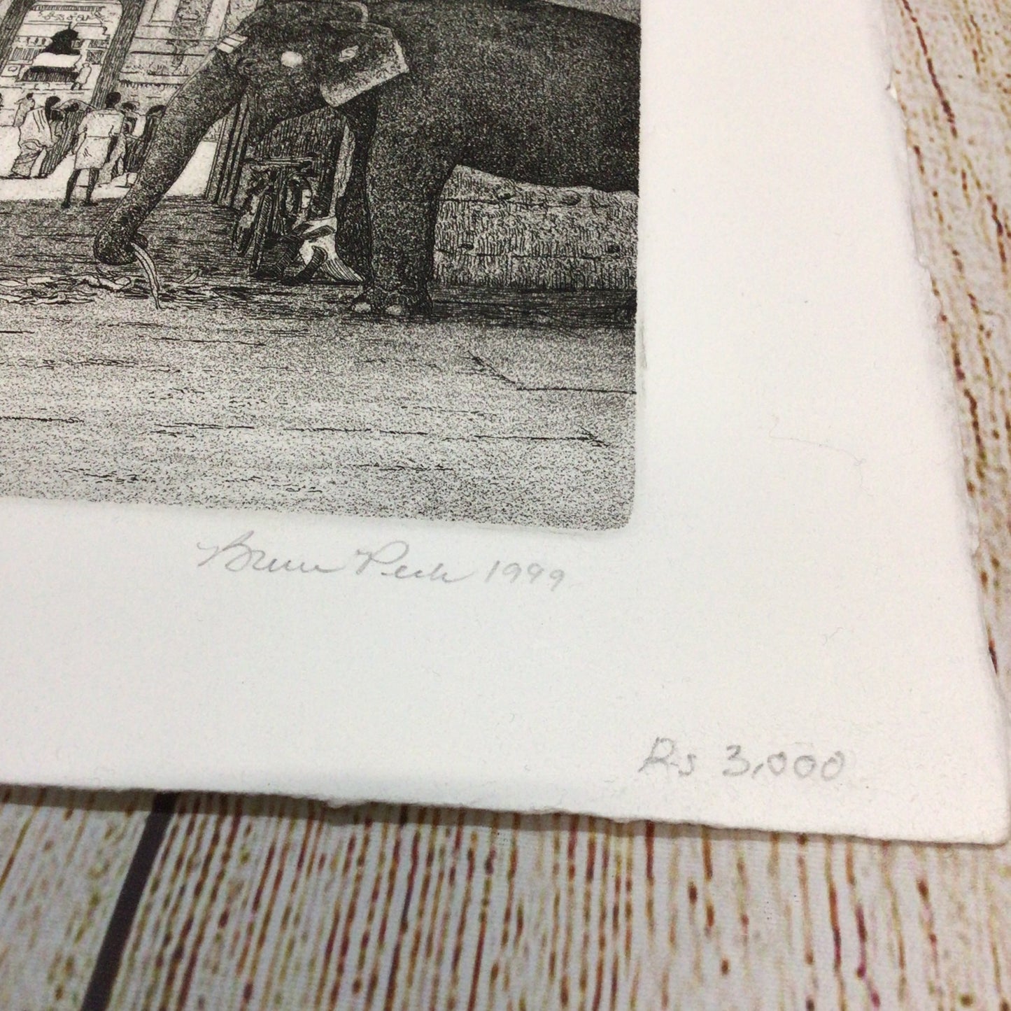 Bruce Peck Etching ‘Thanjavur’ 12x8 Inches, Pencil, Ed 66/100, Signed, 1999