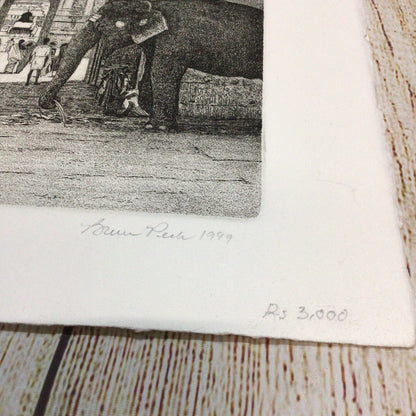 Bruce Peck Etching ‘Thanjavur’ 12x8 Inches, Pencil, Ed 66/100, Signed, 1999