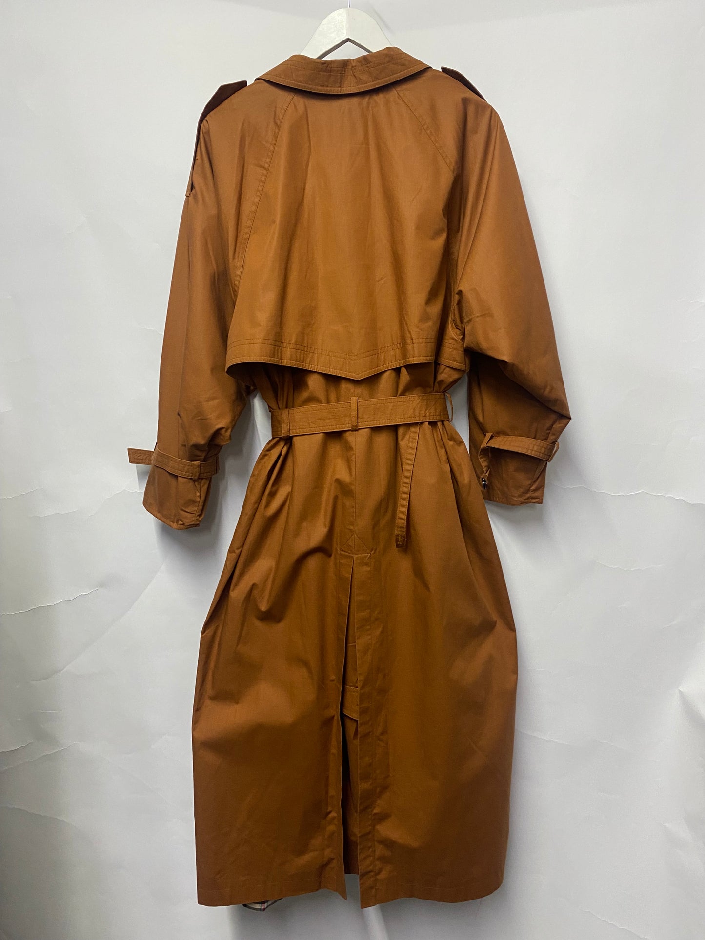 Pierre D'alby Vintage Brown Cotton Blend Double Breasted Trench Coat Large