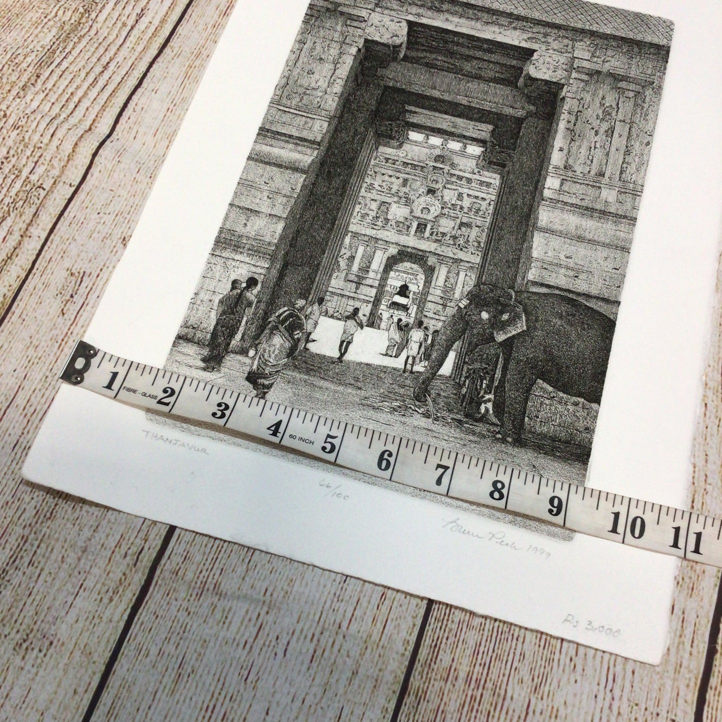 Bruce Peck Etching ‘Thanjavur’ 12x8 Inches, Pencil, Ed 66/100, Signed, 1999