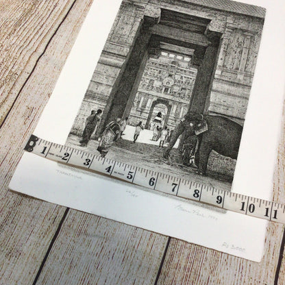 Bruce Peck Etching ‘Thanjavur’ 12x8 Inches, Pencil, Ed 66/100, Signed, 1999