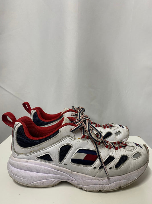 Tommy Hilfiger White, Red and Blue Heritage Retro Sneaker 4