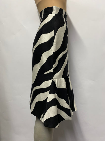 Elzinga Black and White Zebra Print Skirt 8