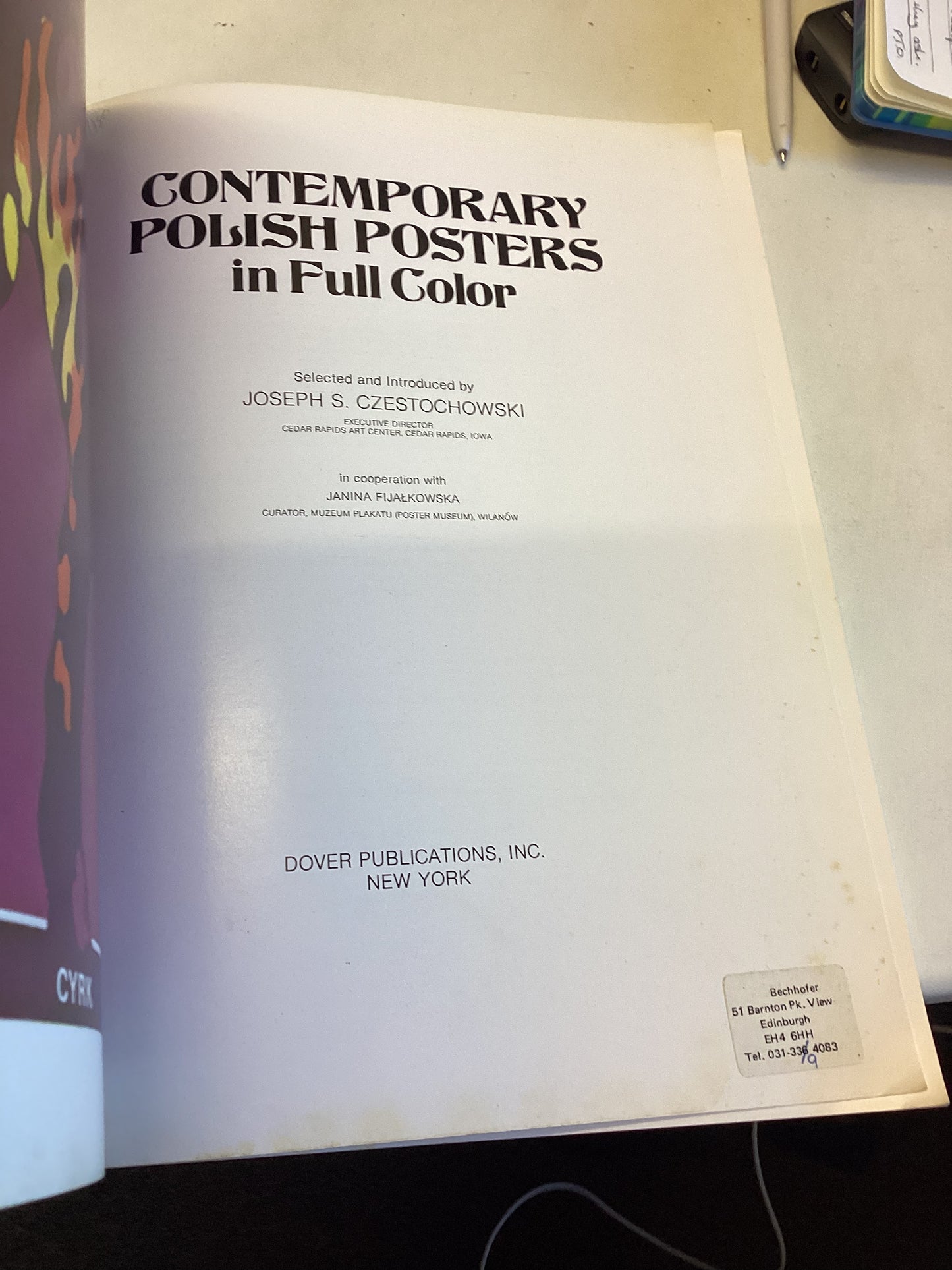 Contemporary Polish Posters In Full Colour 40 Plates Selected and Introduced By Joseph S czestochowski