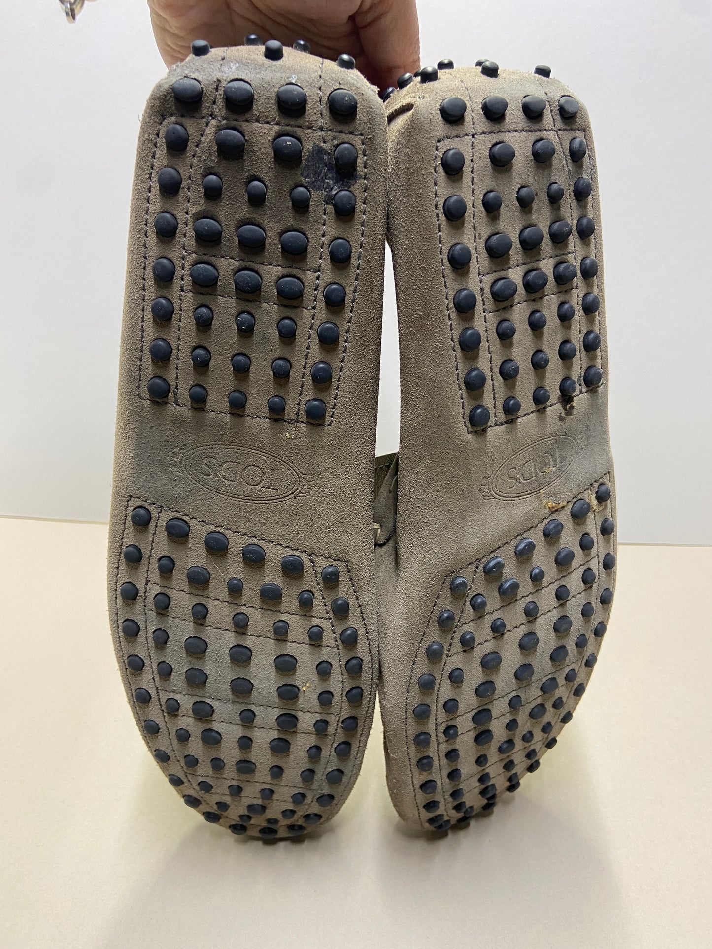 Tod's Suede penny loafers in beige colour size 10.5