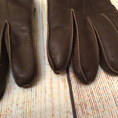 Coach Brown Leather Gloves w/Removable Wool Cashmere Gloves Size M