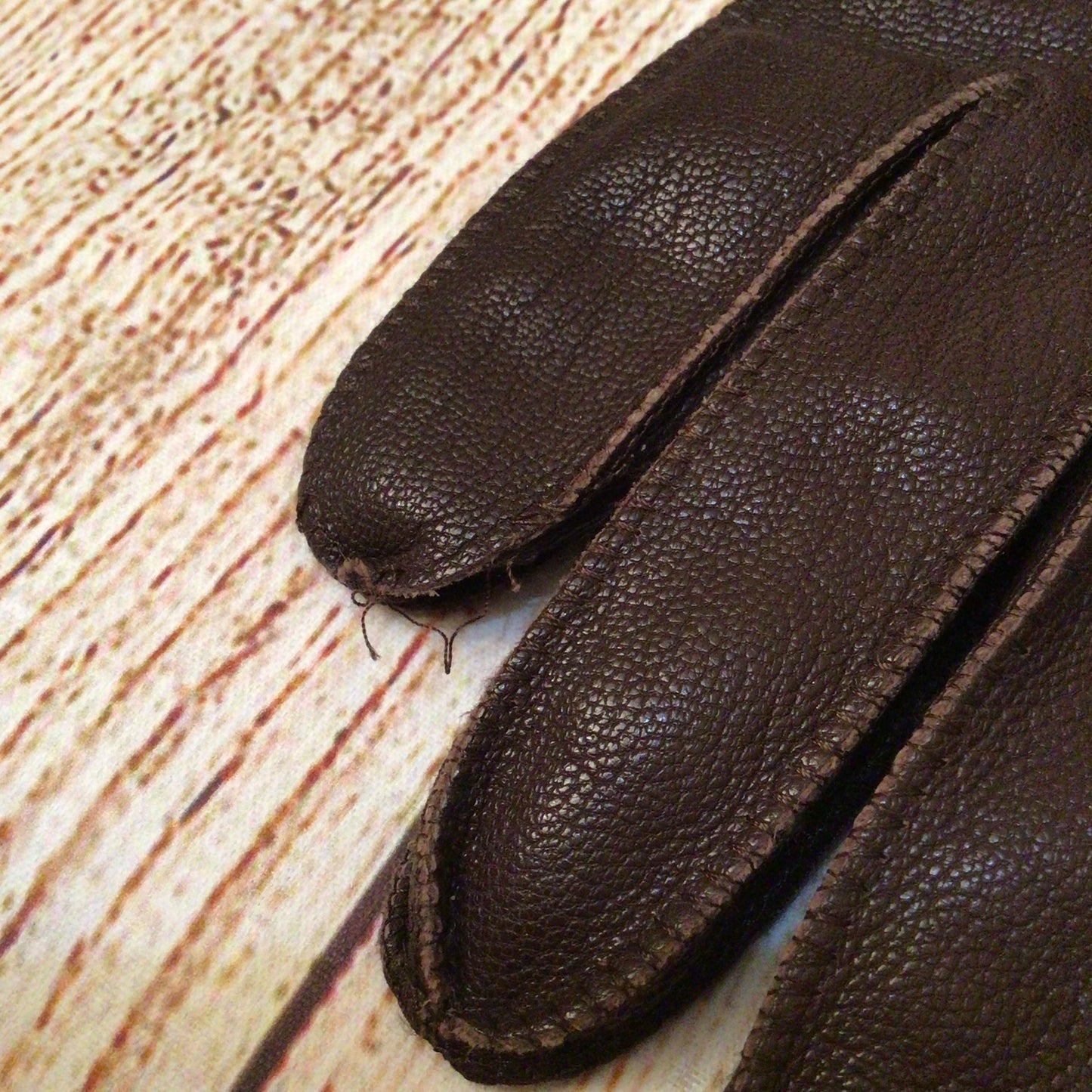 Coach Brown Leather Gloves w/Removable Wool Cashmere Gloves Size M