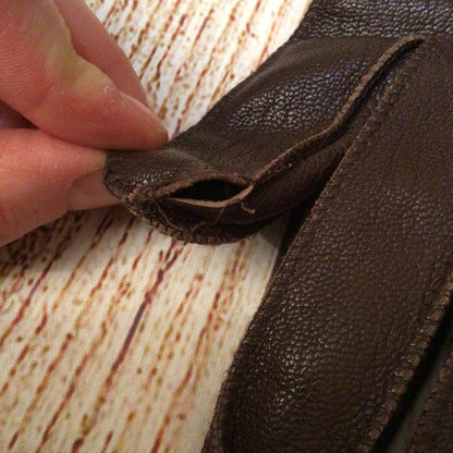 Coach Brown Leather Gloves w/Removable Wool Cashmere Gloves Size M