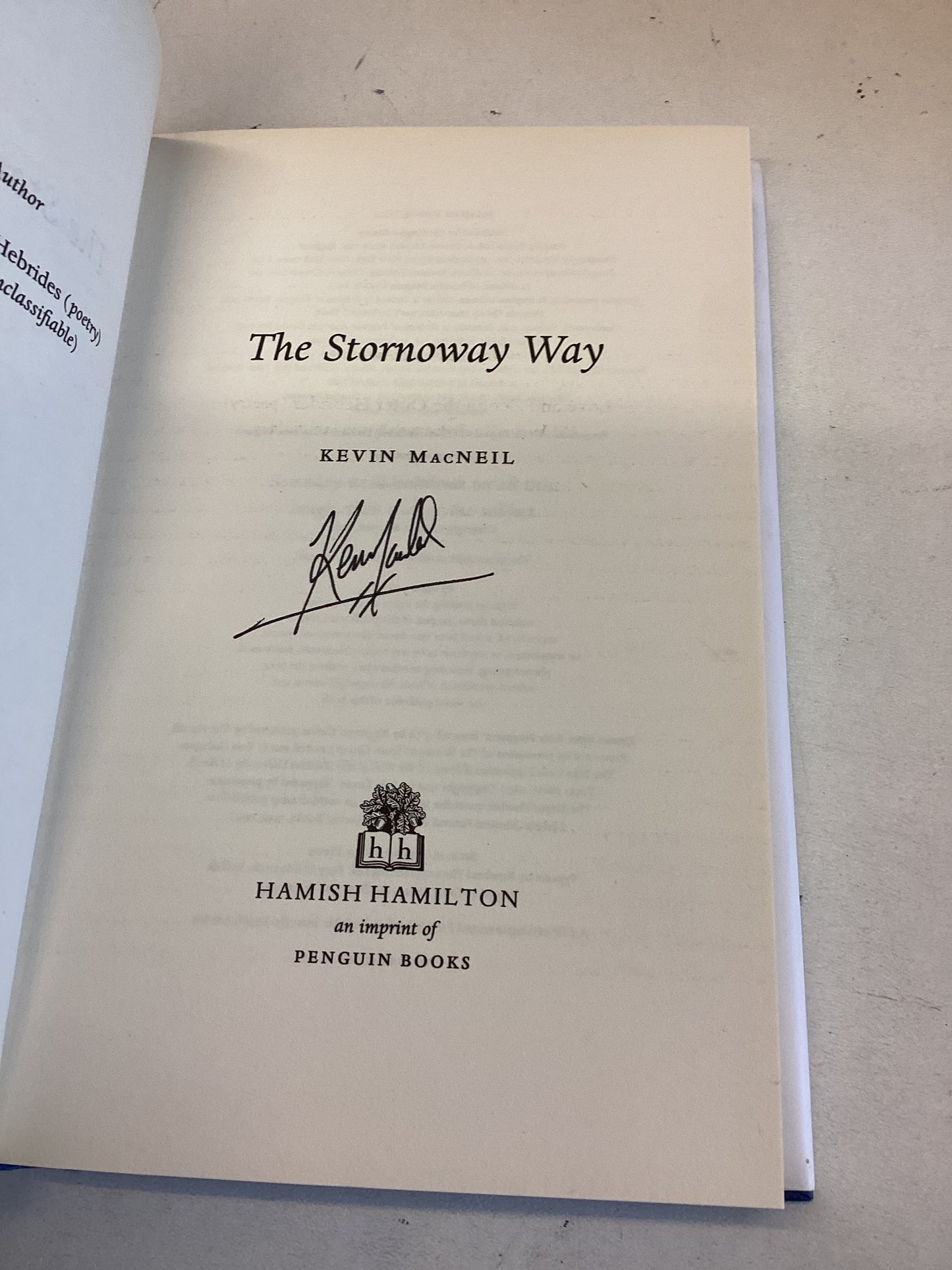 The Stornoway Way Signed  Kevin Mac Neil