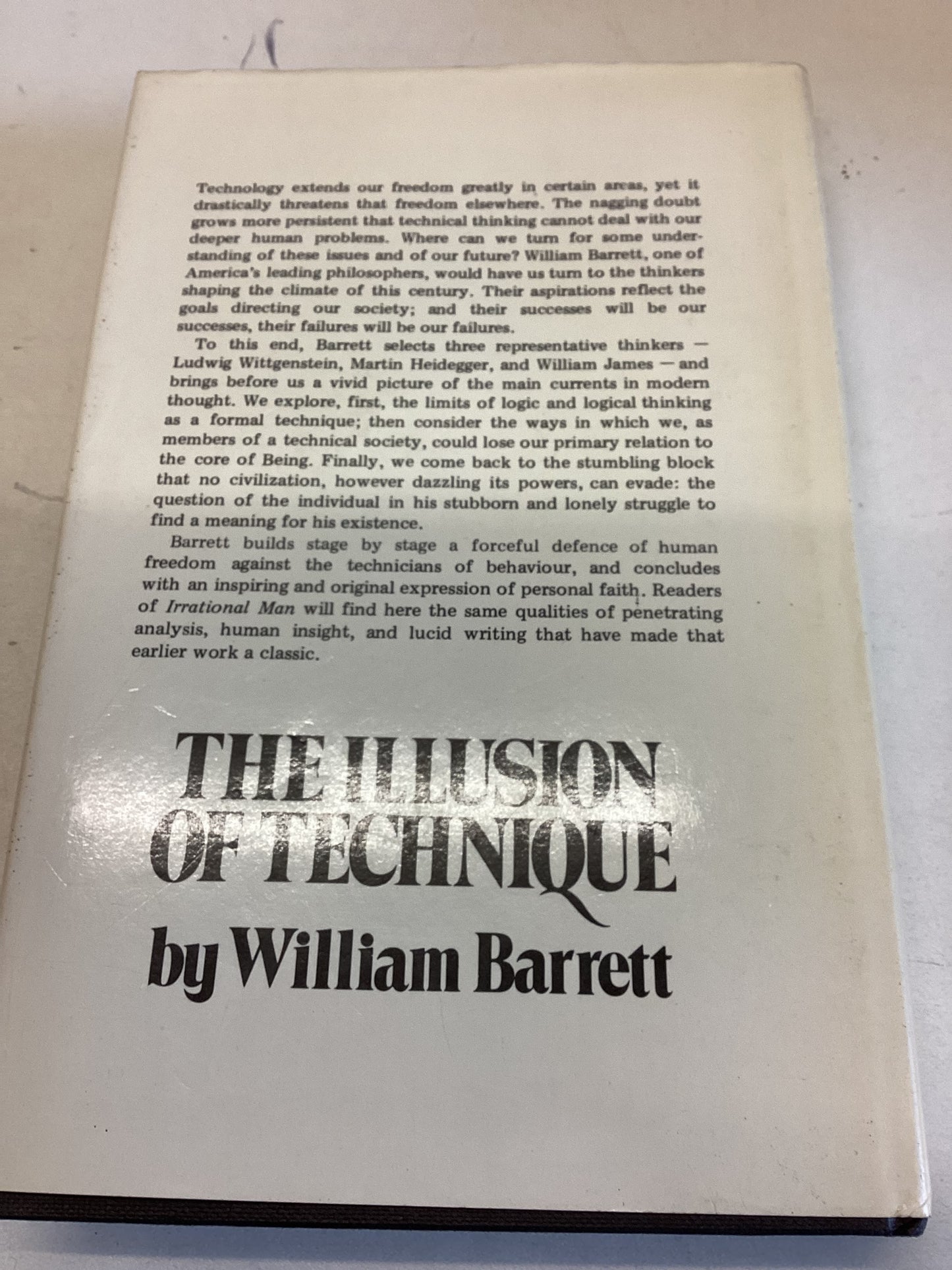 The Illusion of Technique William Barrett