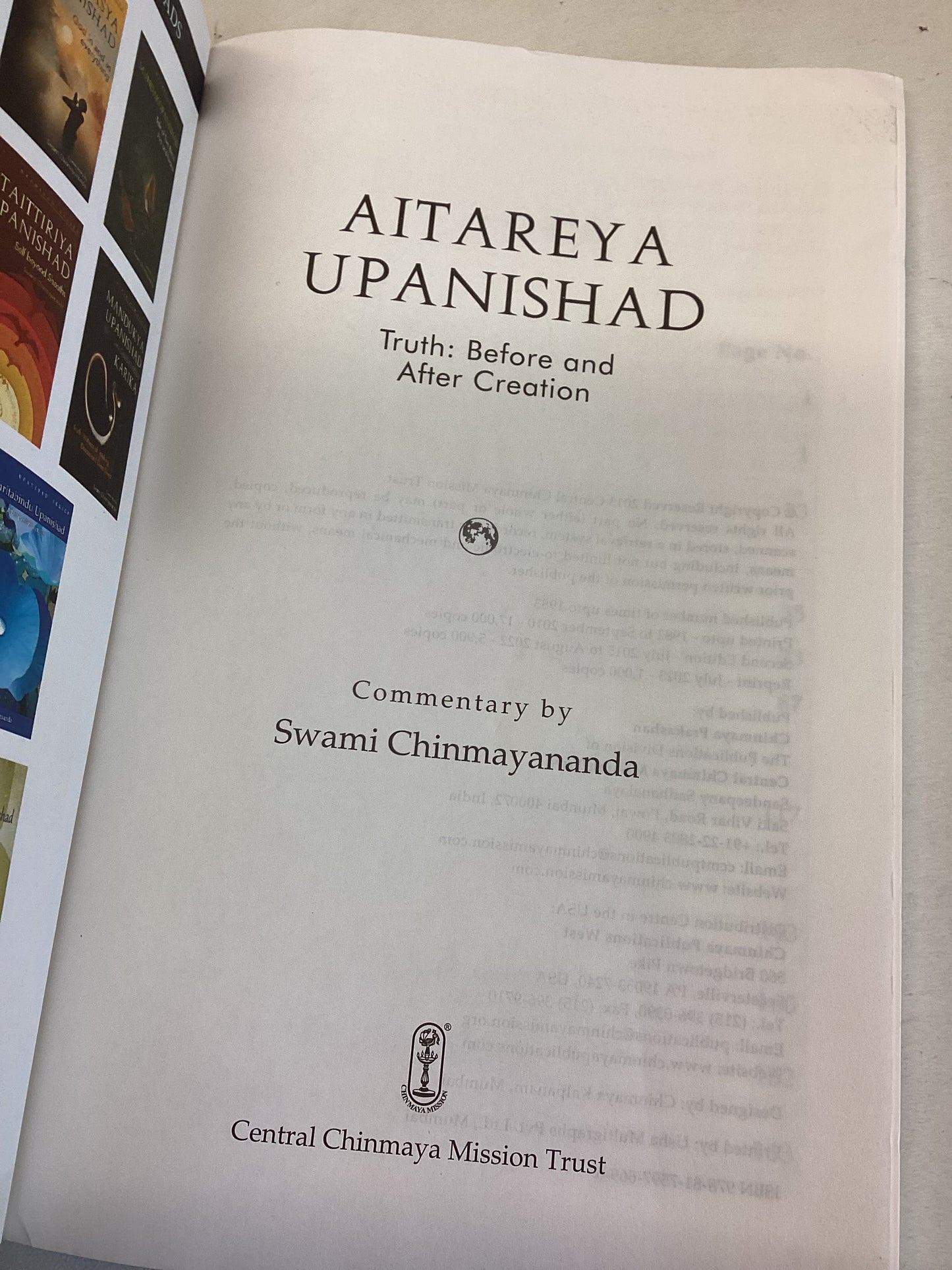 Aitareya Upanishad Truth: Before and After Creation Swami Chinmayananda