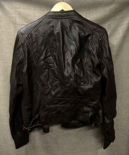 Monsoon Brown Biker Style Leather Jacket UK 14