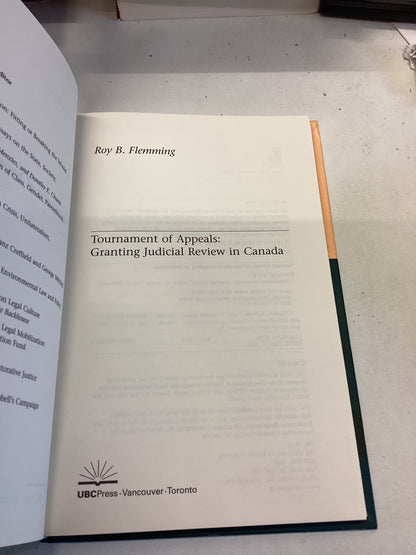 Tournament of Appeals Granting Judicial Review in Canada  Roy B Flemming