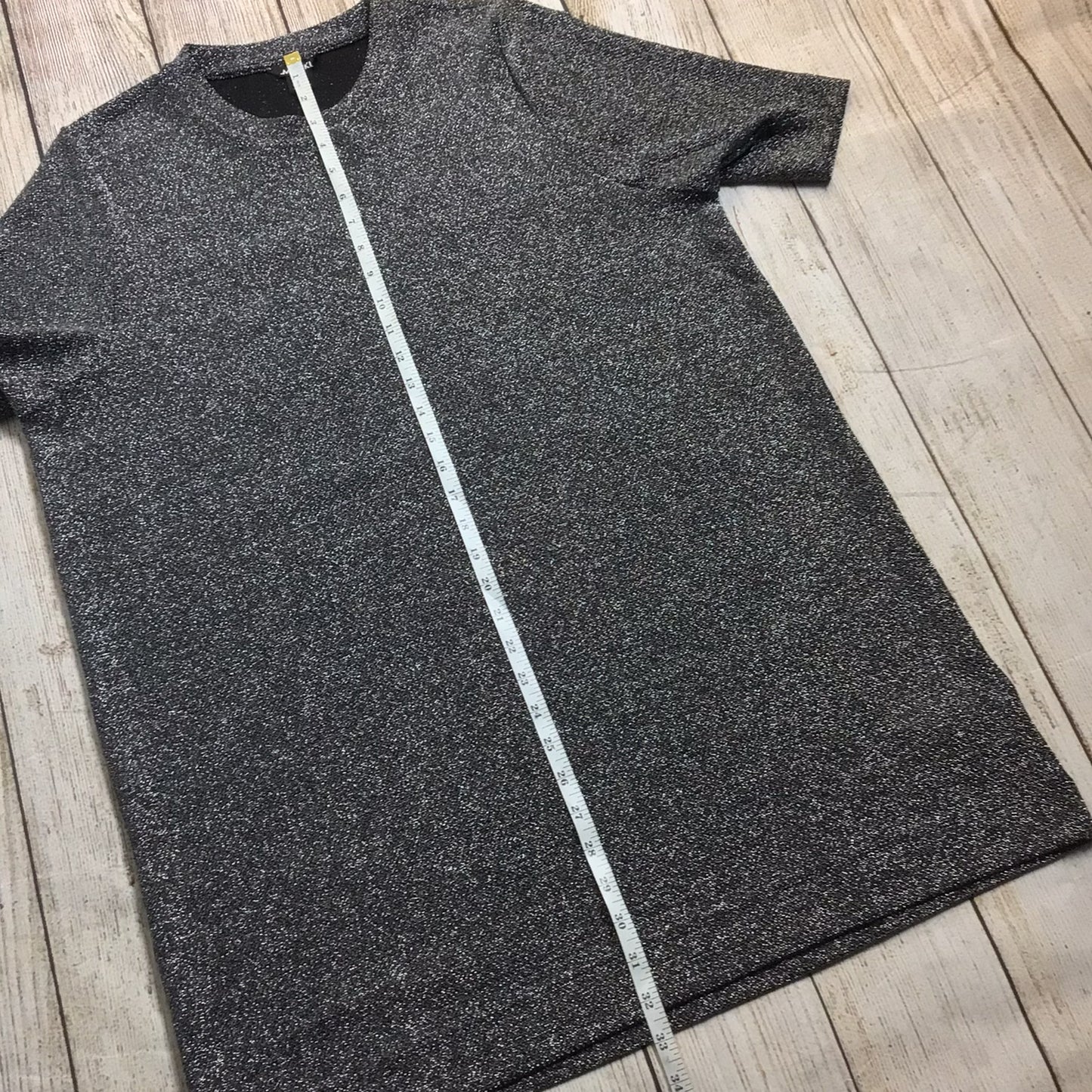 Monki Silver Sparkly T Shirt Dress Size L