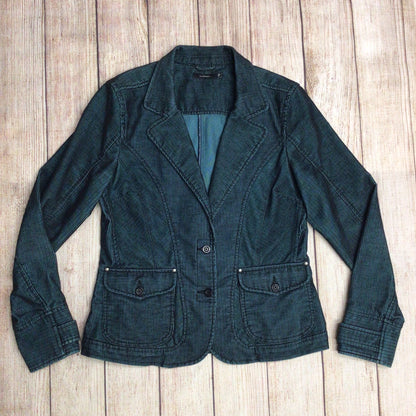 InWear Teal Green & Black 'Style Jamilla' Cotton Blend Corduroy Jacket Size 16