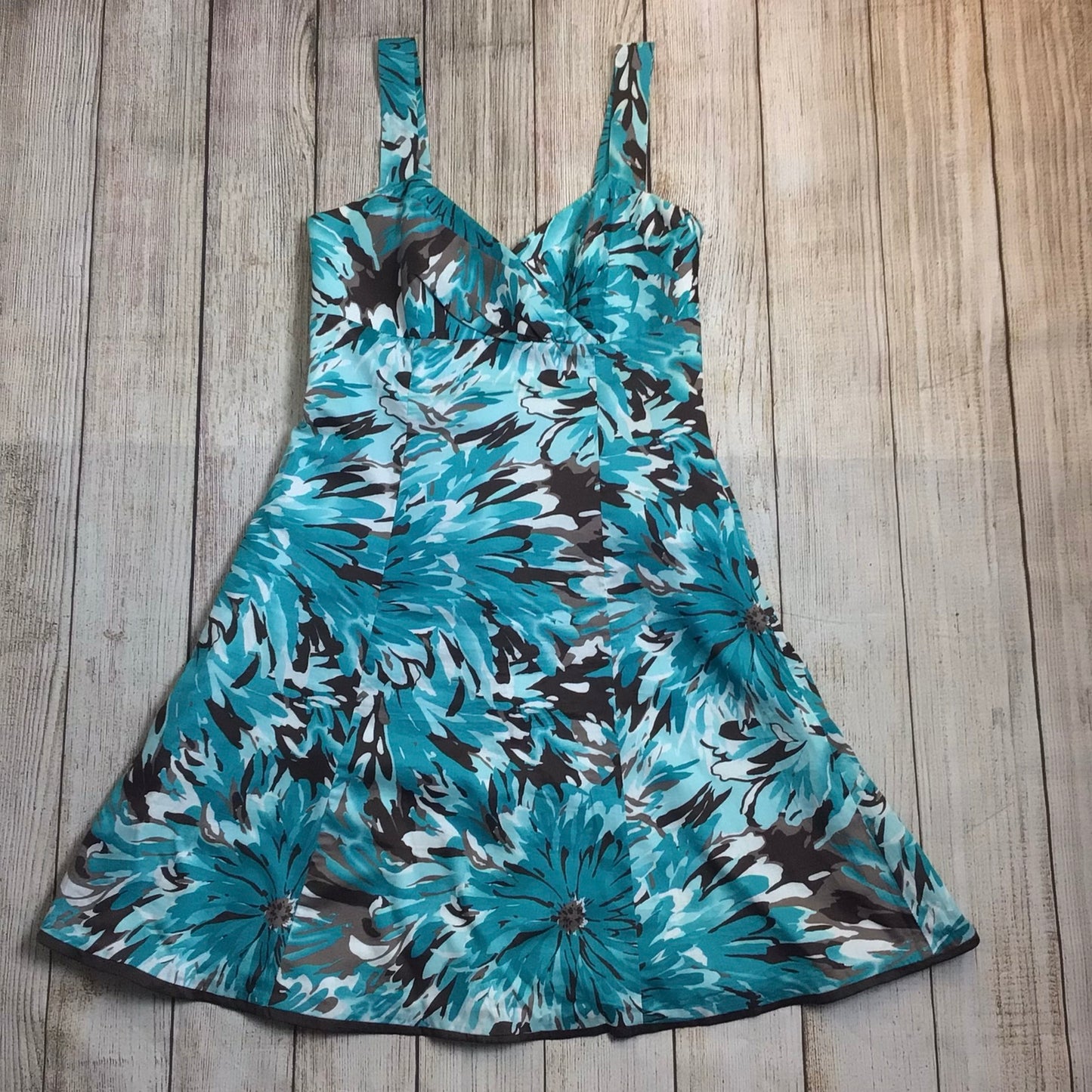 Rocha John Rocha Blue Teal Pattern Dress Size 12