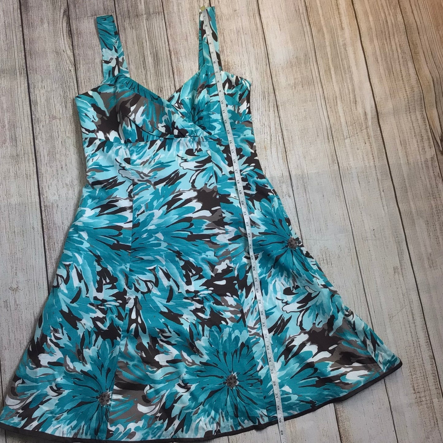 Rocha John Rocha Blue Teal Pattern Dress Size 12