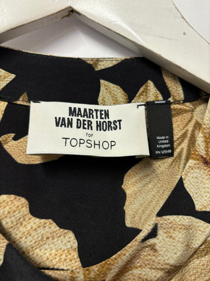 Topshop x Maarten Van Der Horst Floral Silk Shirt Dress 6