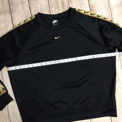 Nike Black & Gold Logo Tape Sweatshirt Size L