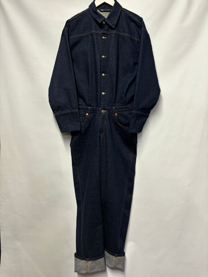 Zara Indigo Denim Jumpsuit Large