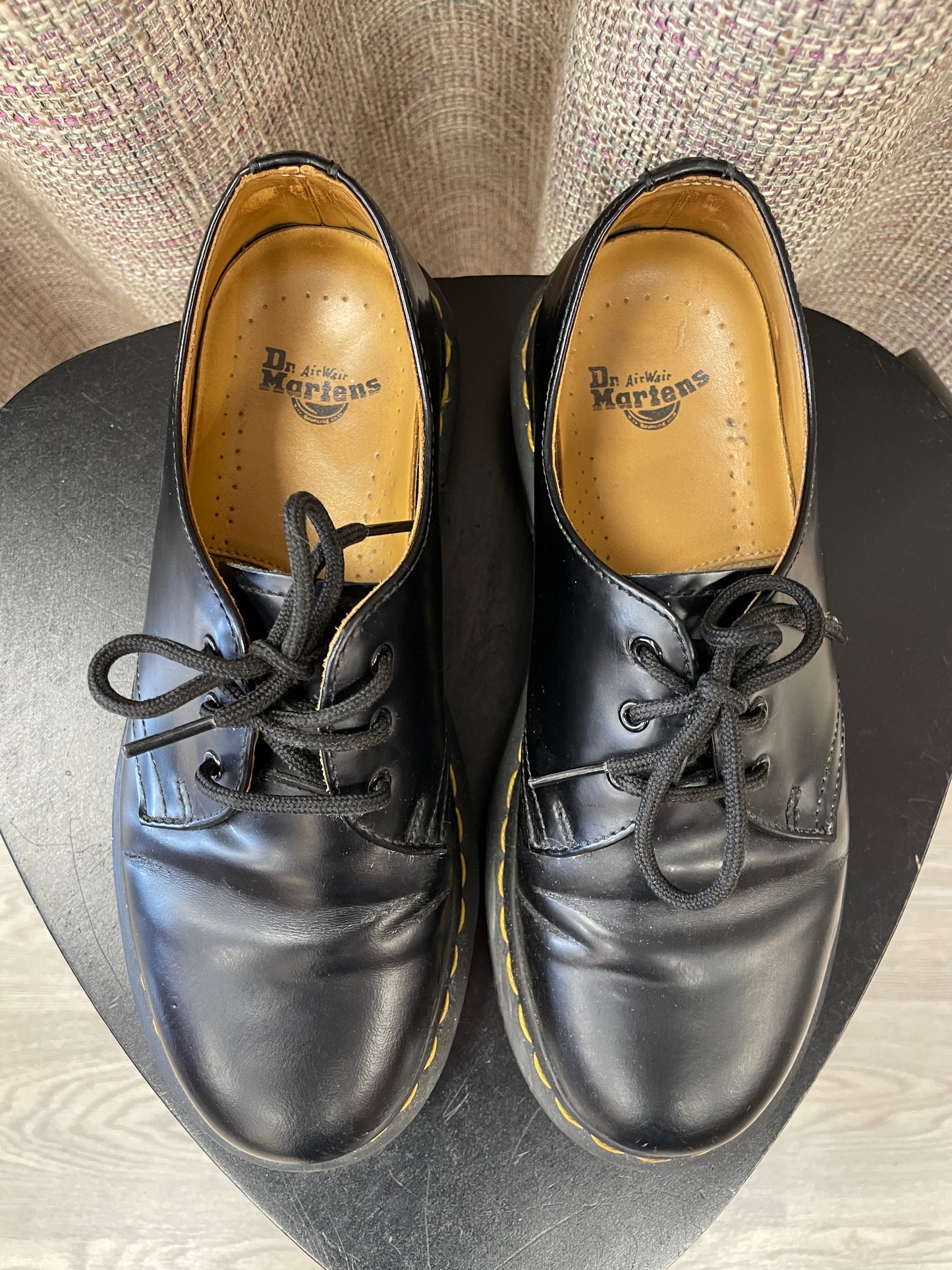 Dr Doc Martens Black Leather Classic Lace Up Shoes UK 5