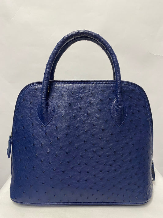 Pickett Blue Textured Top Handle Hand Bag with Dust Bag New