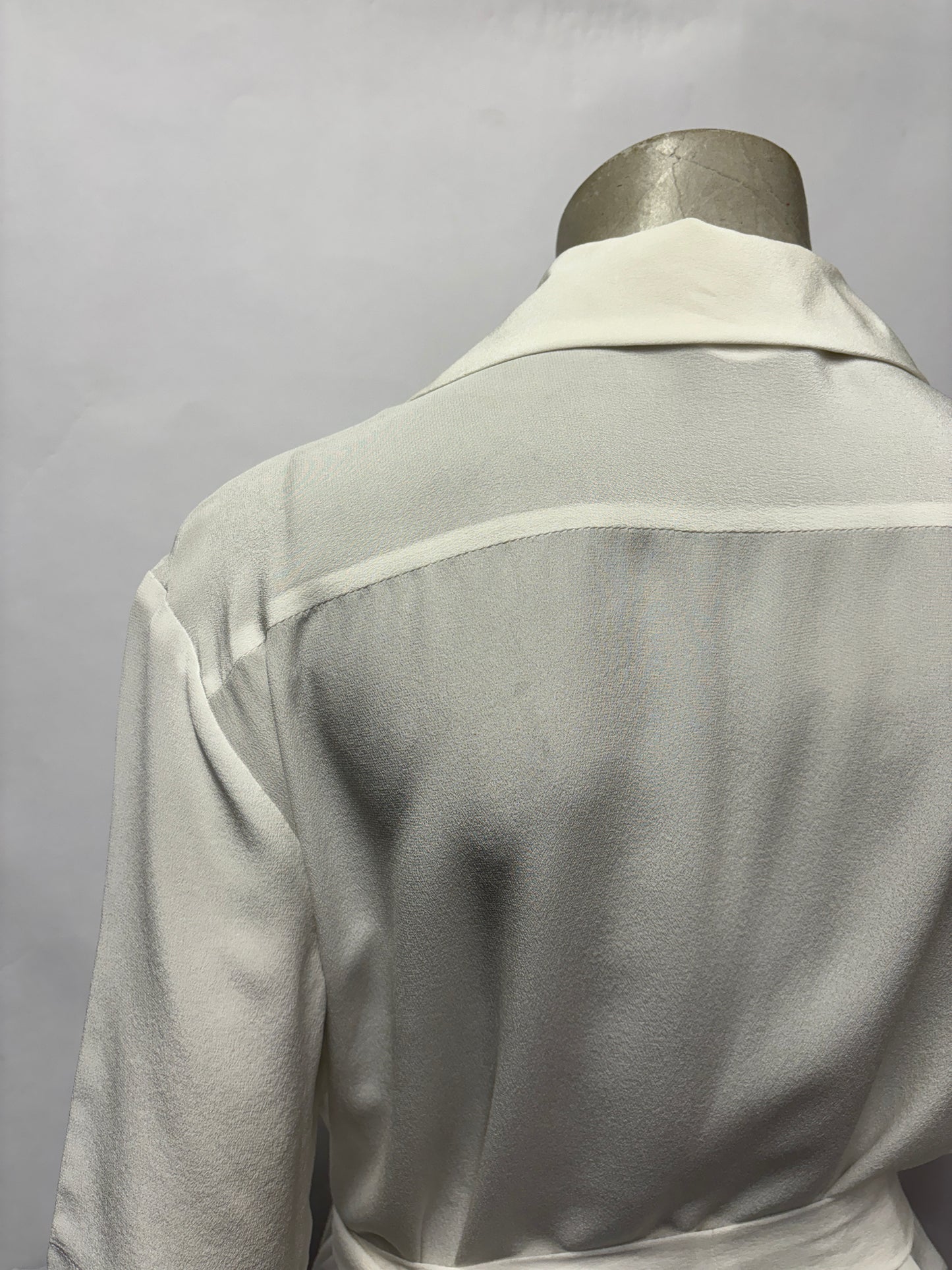 Raey White Silk Belted Shirt Blouse 6