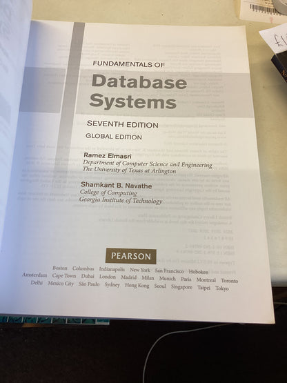 Fundamentals Of Database Systems Seventh Edition Global Edition Ramez Elmasri Shamkant B Navathe
