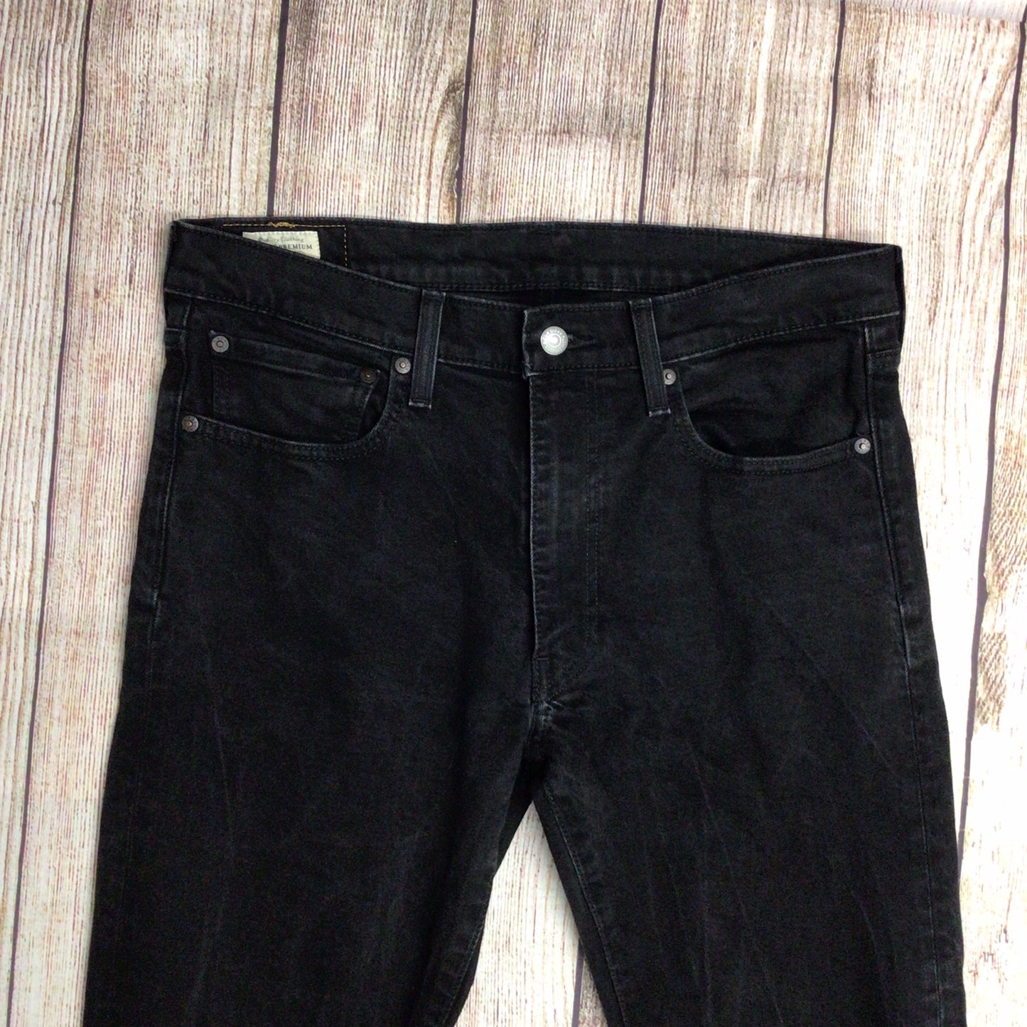 Levi's Black Skinny Taper Cotton Blend Jeans Size W36 L34