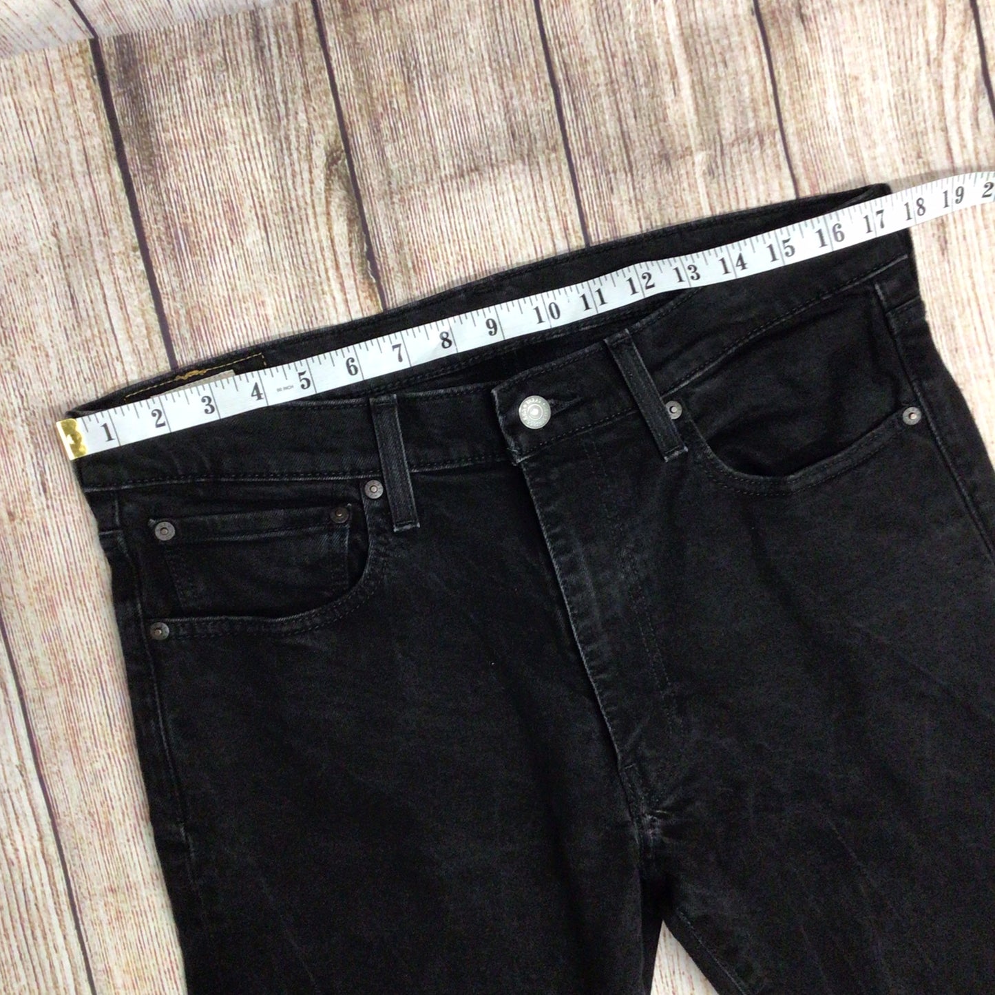 Levi's Black Skinny Taper Cotton Blend Jeans Size W36 L34