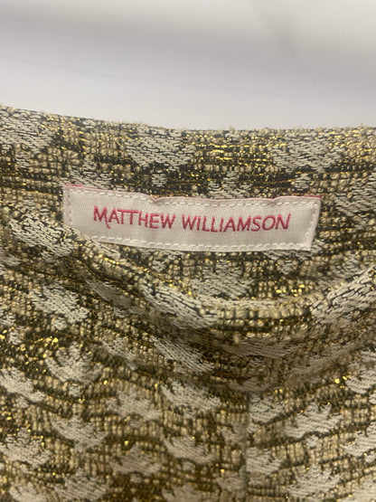 Matthew Williamson Gold A-line Skater Skirt 14