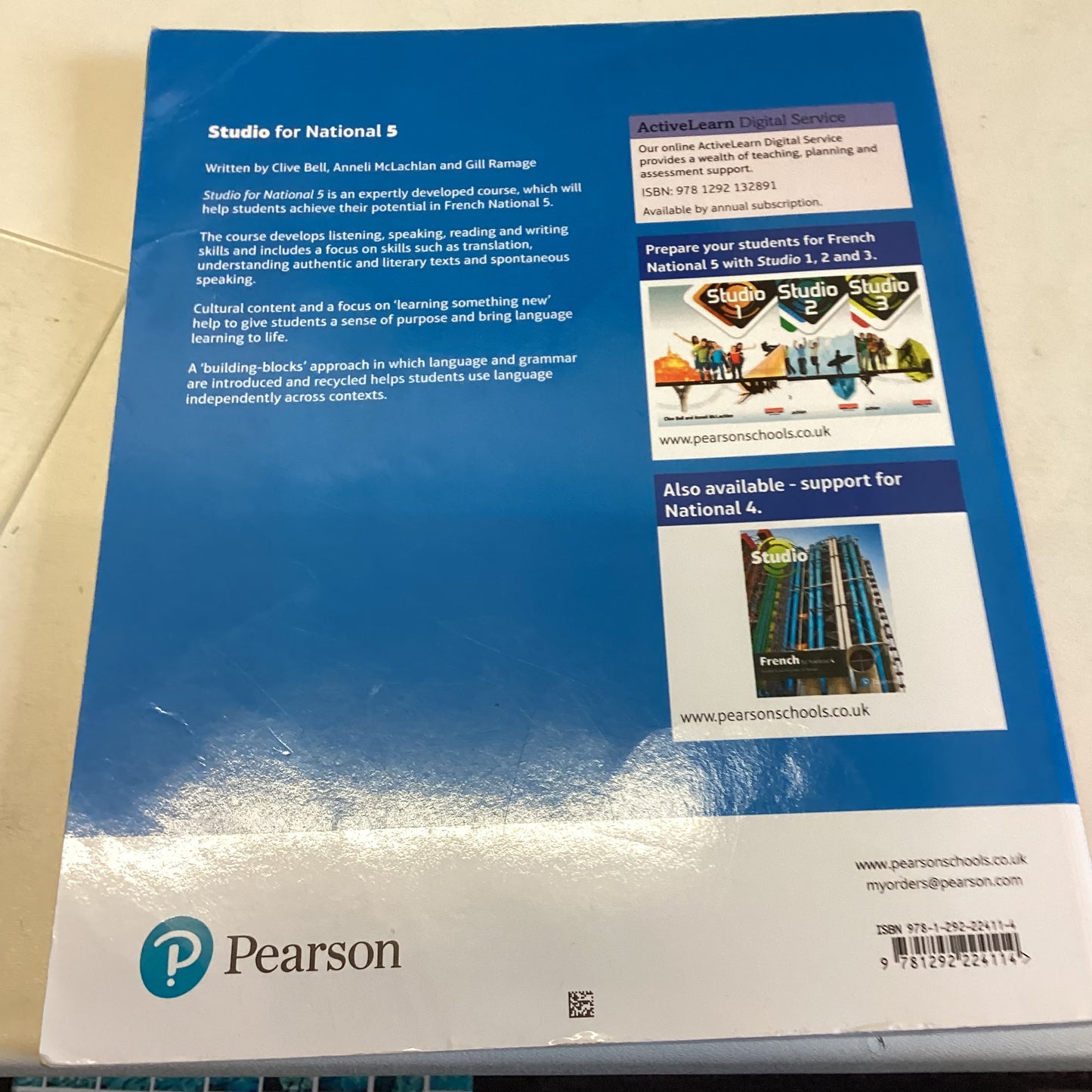 Studio French For National 5 Clive bell, Anneli McLachlan and Gill Ramage