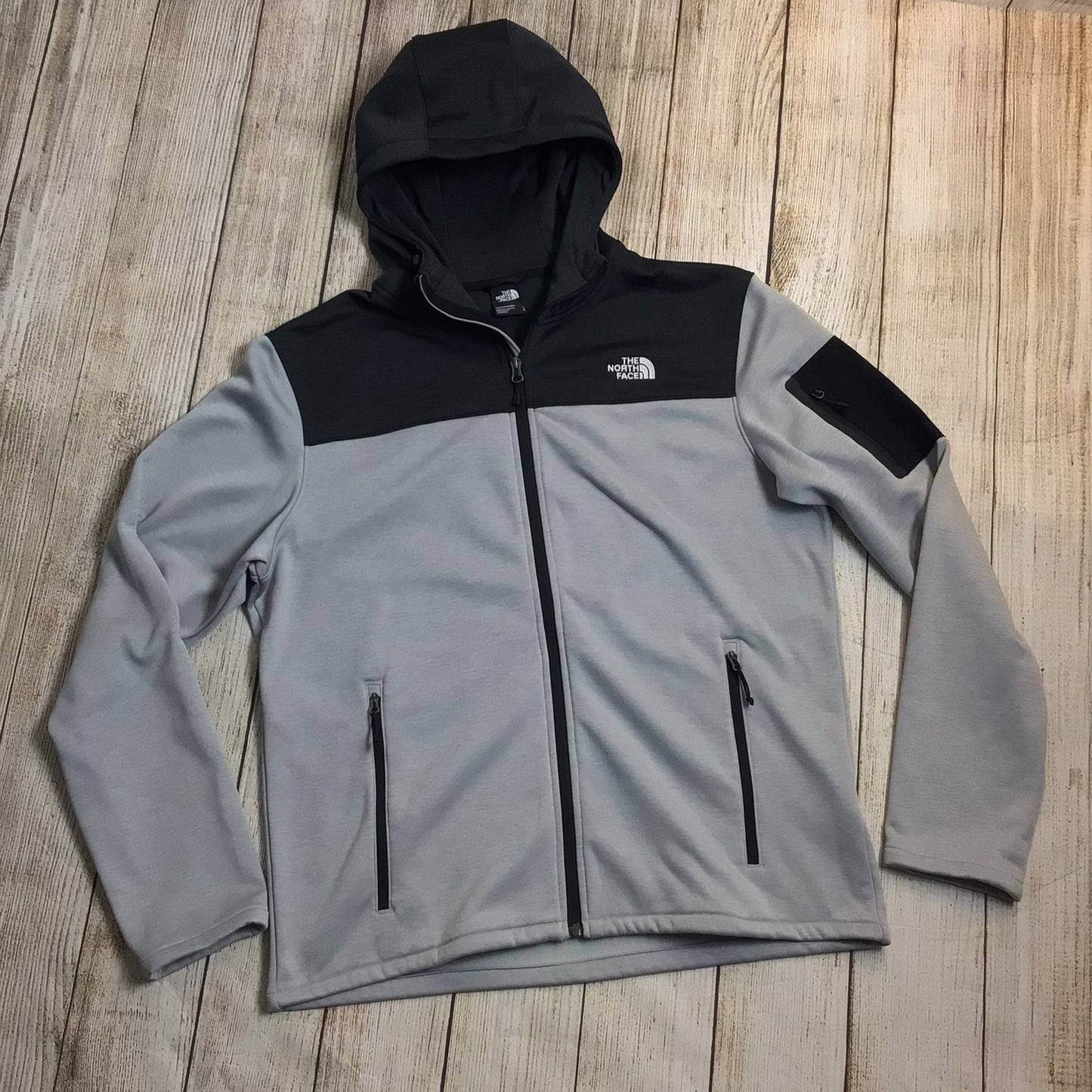 The North Face Black & Grey Zip Up Hoodie Size L