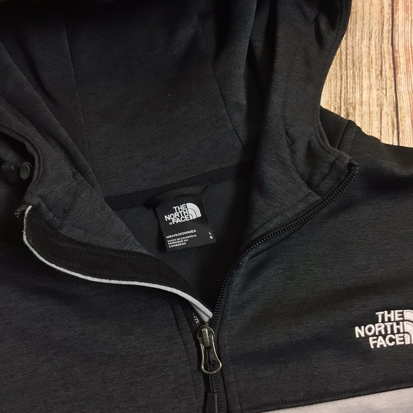 The North Face Black & Grey Zip Up Hoodie Size L