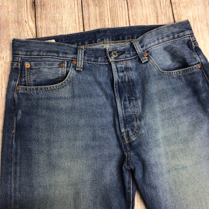 Levi's Blue 501 Straight Leg Jeans Size W34 L30