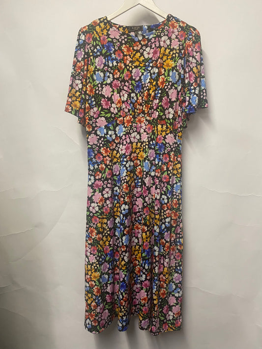 Lipsy Multicoloured Floral Print Midi Dress 16