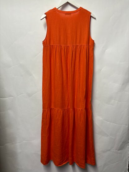 Rosso 35 Orange Linen Sleeveless Maxi Dress 10