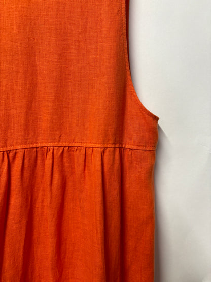 Rosso 35 Orange Linen Sleeveless Maxi Dress 10