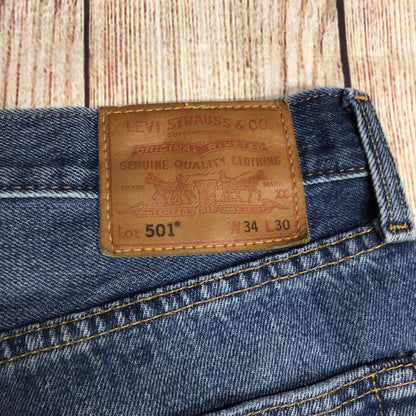 Levi's Blue 501 Straight Leg Jeans Size W34 L30