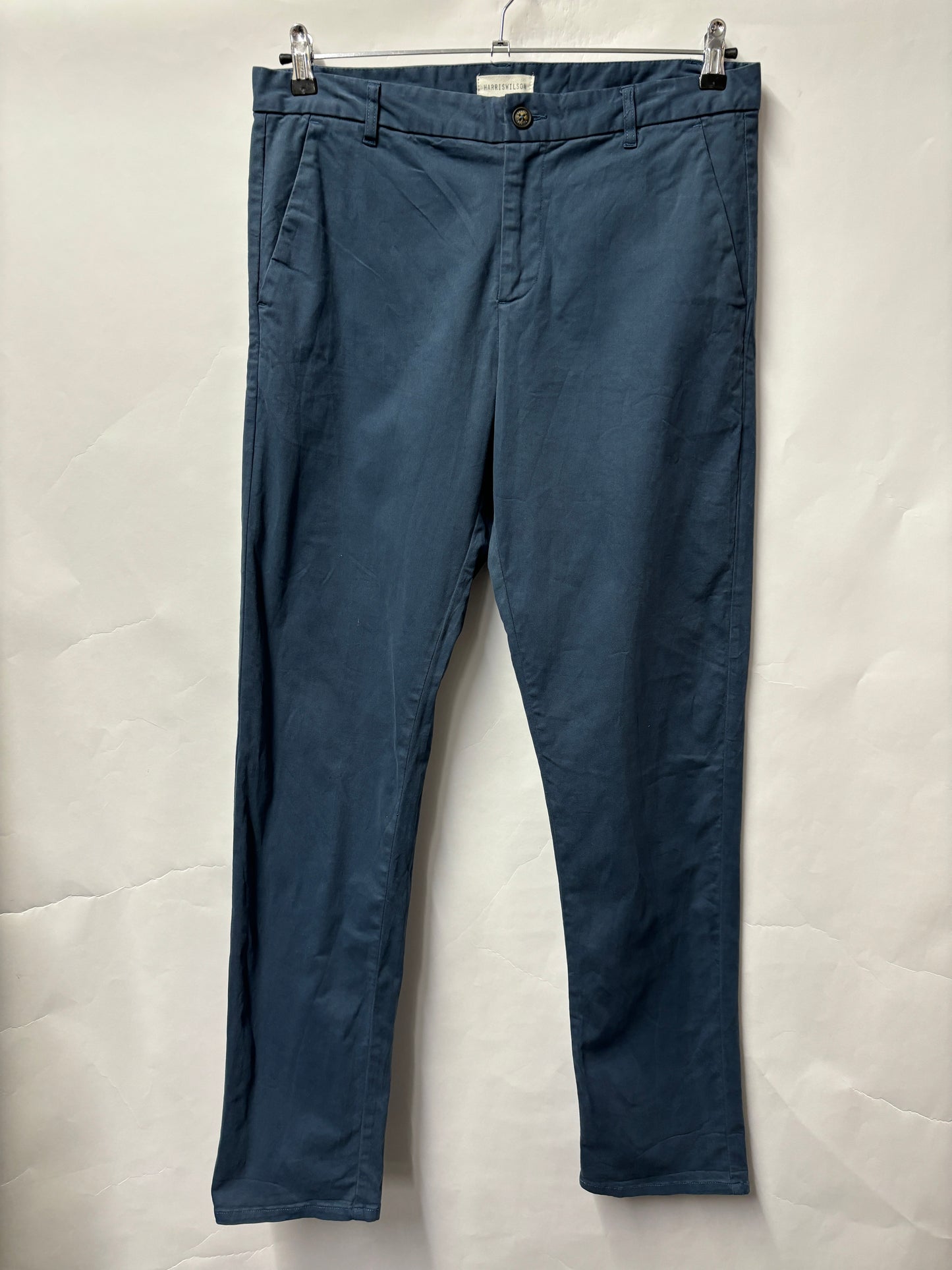 Harris Wilson Blue Cotton Chino Trousers