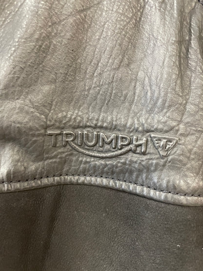 Triumph Motorcycles Black Leather Biker Motorbike Jacket Large